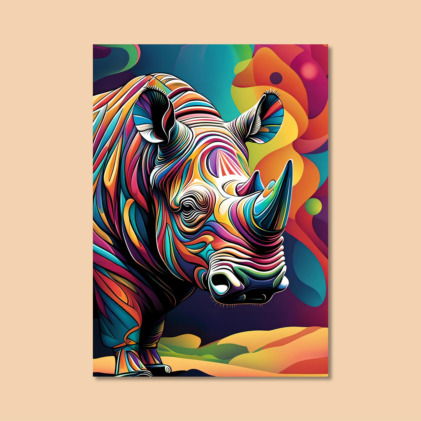 ABSTRACT RHINO **UNFRAMED ART PRINT**