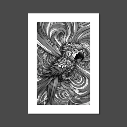 ABSTRACT PARROT **UNFRAMED ART PRINT**