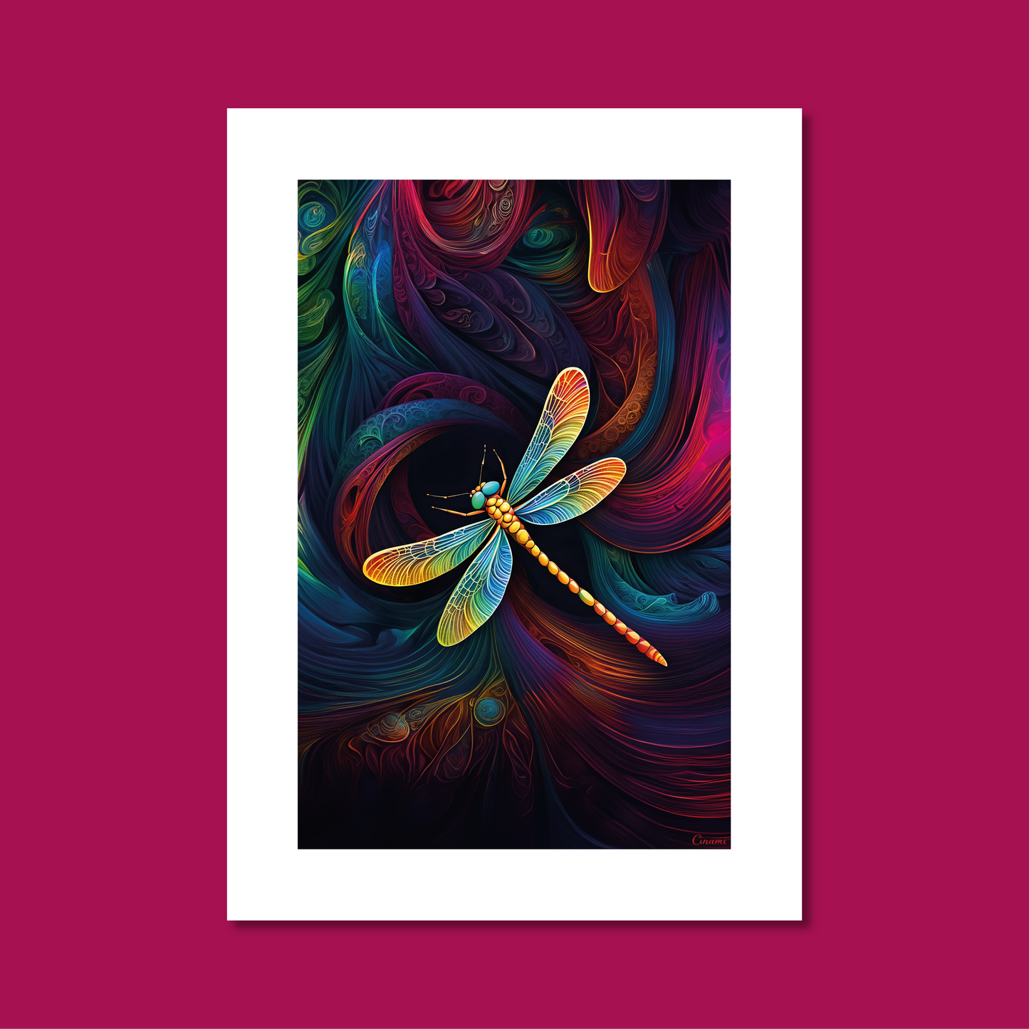 ABSTRACT DRAGONFLY **UNFRAMED ART PRINT**
