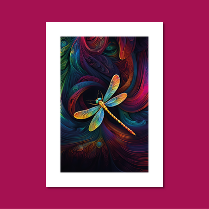 ABSTRACT DRAGONFLY **UNFRAMED ART PRINT**
