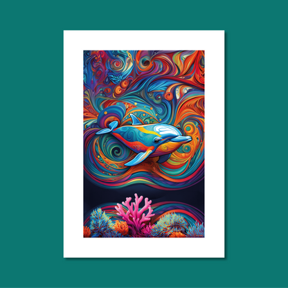 ABSTRACT DOLPHIN **UNFRAMED ART PRINT**