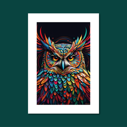 ABSTRACT OWL **UNFRAMED ART PRINT**