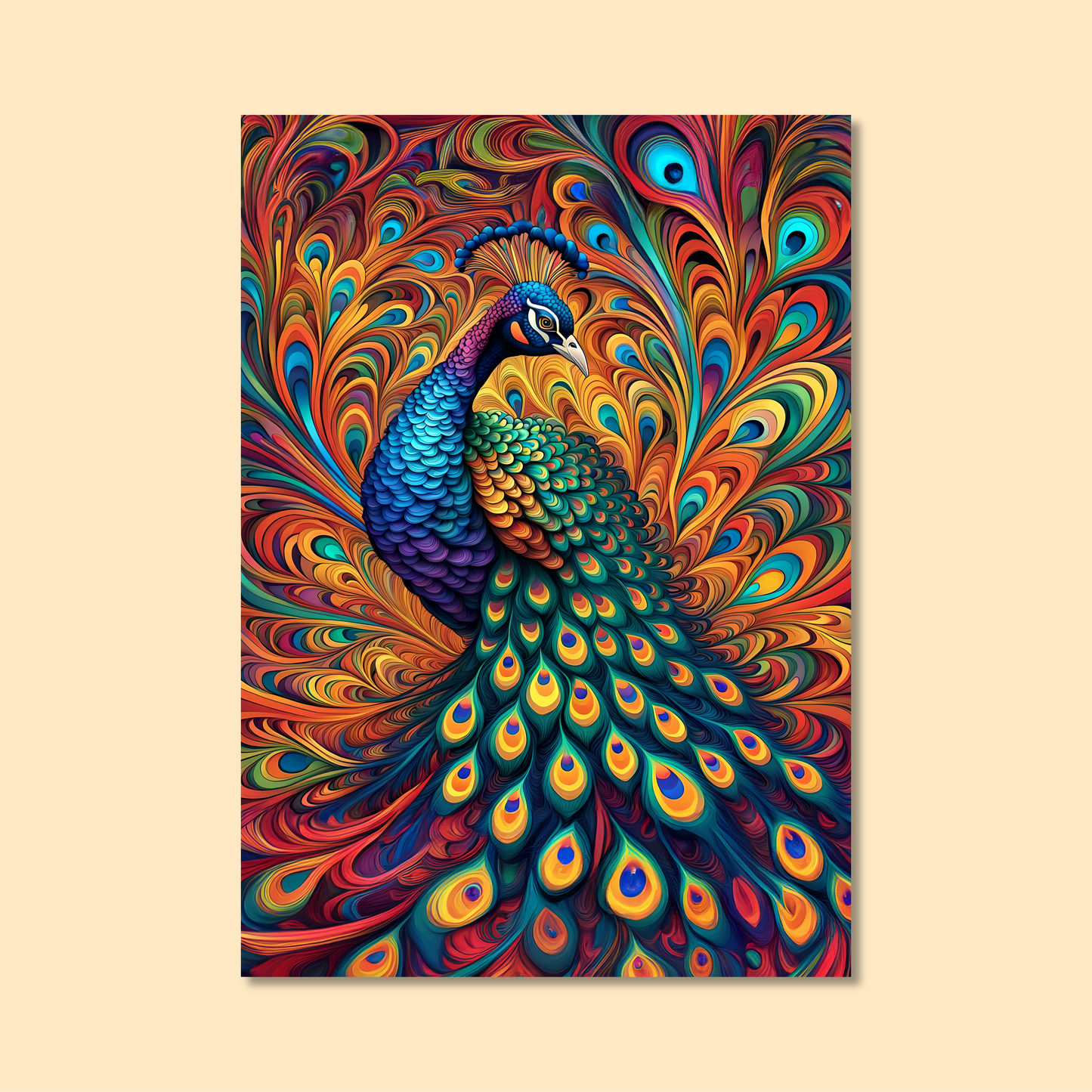 ABSTRACT PEACOCK **UNFRAMED ART PRINT**