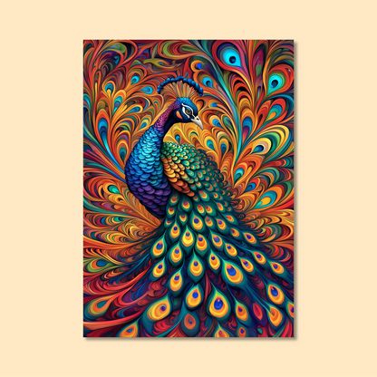 ABSTRACT PEACOCK **UNFRAMED ART PRINT**