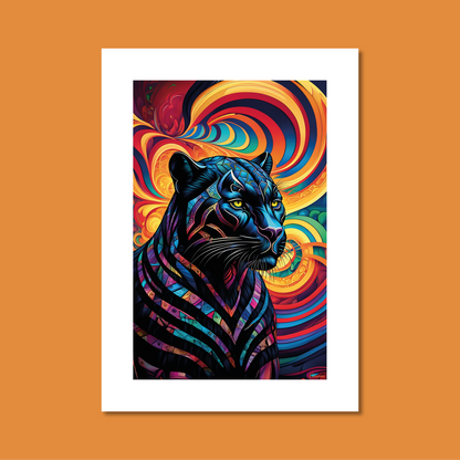 ABSTRACT BLACK PANTHER **UNFRAMED ART PRINT**