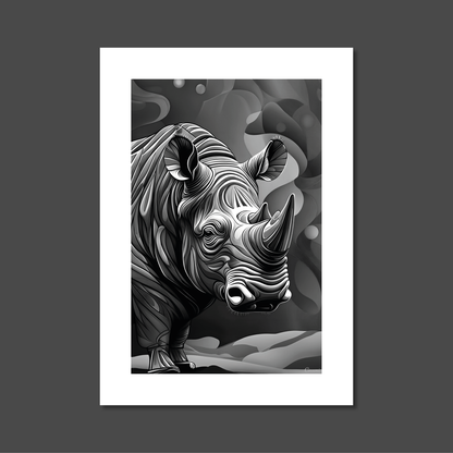 ABSTRACT RHINO **UNFRAMED ART PRINT**