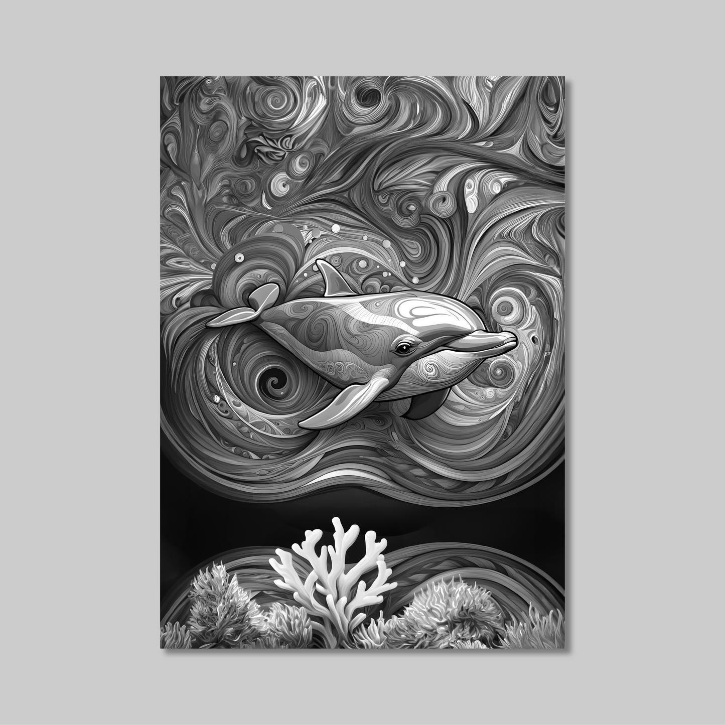 ABSTRACT DOLPHIN **UNFRAMED ART PRINT**