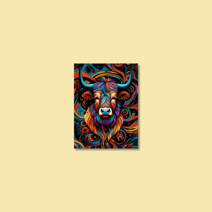 ABSTRACT HIGHLAND CATTLE **UNFRAMED ART PRINT**