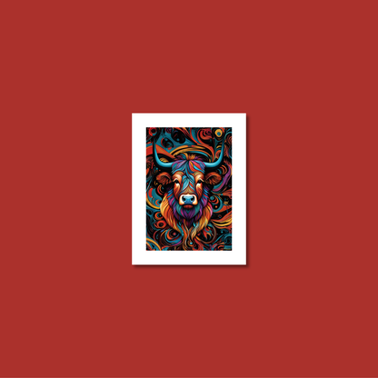 ABSTRACT HIGHLAND CATTLE **UNFRAMED ART PRINT**