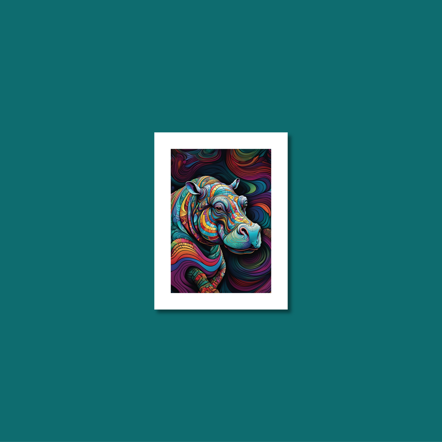 ABSTRACT HIPPO **UNFRAMED ART PRINT**