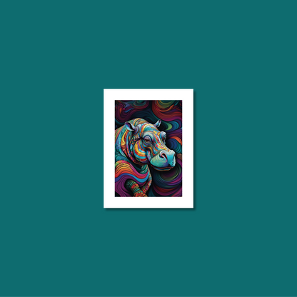 ABSTRACT HIPPO **UNFRAMED ART PRINT**