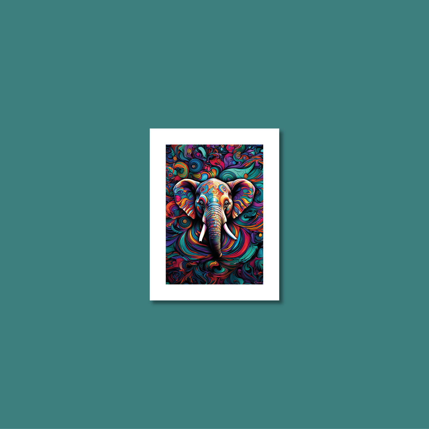 ABSTRACT ELEPHANT **UNFRAMED ART PRINT**