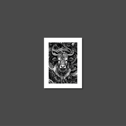 ABSTRACT HIGHLAND CATTLE **UNFRAMED ART PRINT**