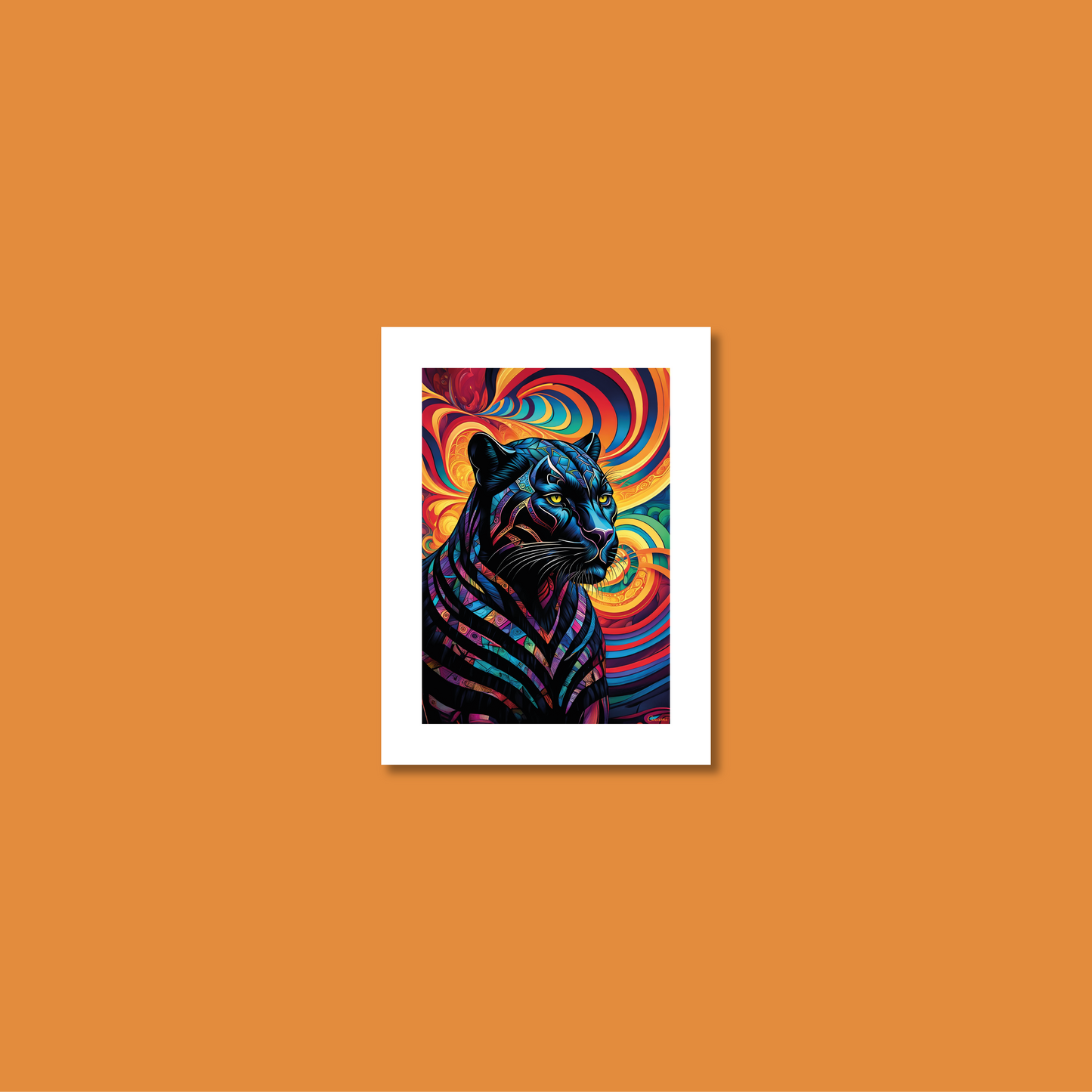 ABSTRACT BLACK PANTHER **UNFRAMED ART PRINT**