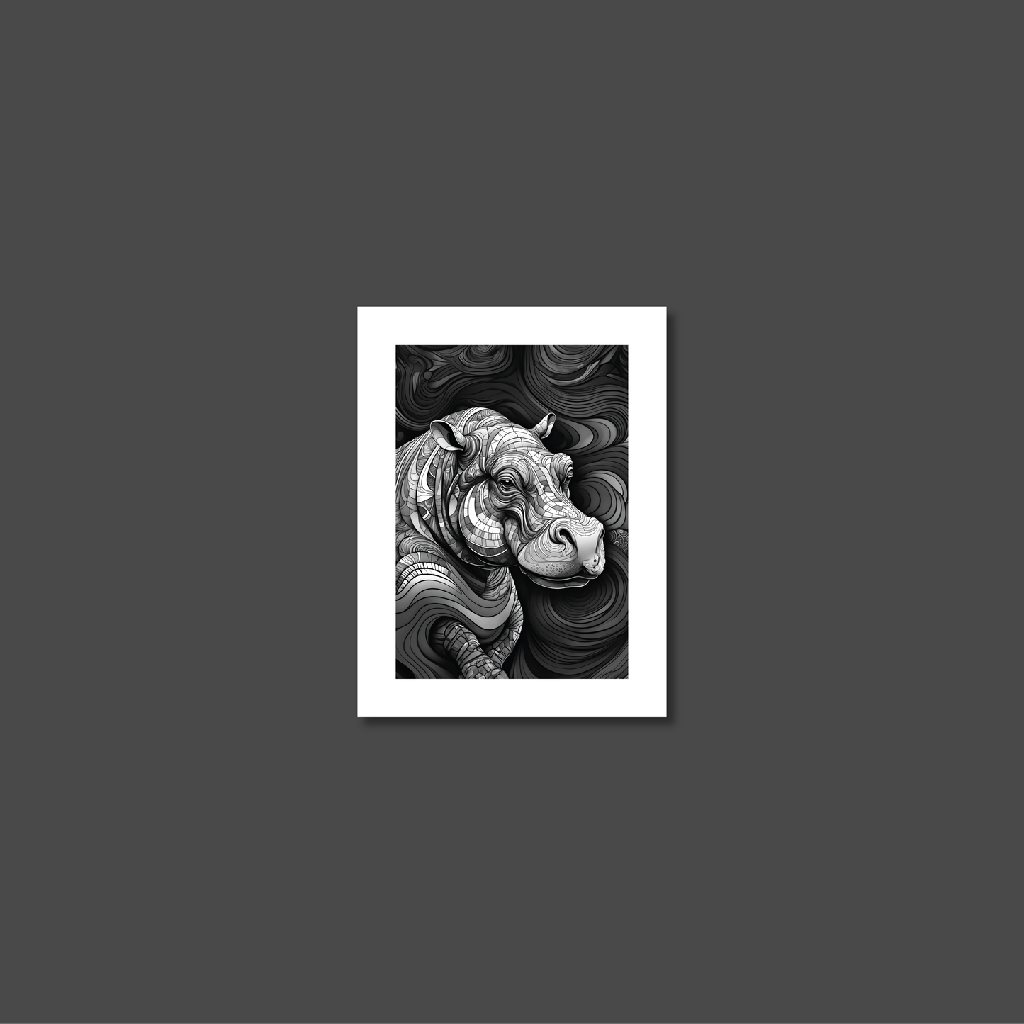 ABSTRACT HIPPO **UNFRAMED ART PRINT**