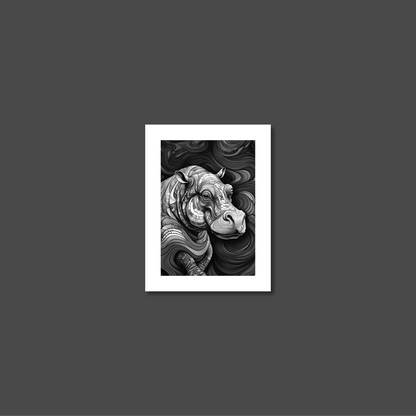 ABSTRACT HIPPO **UNFRAMED ART PRINT**