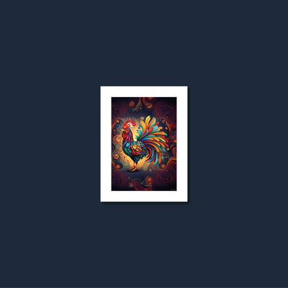 ABSTRACT COCKEREL **UNFRAMED ART PRINT**