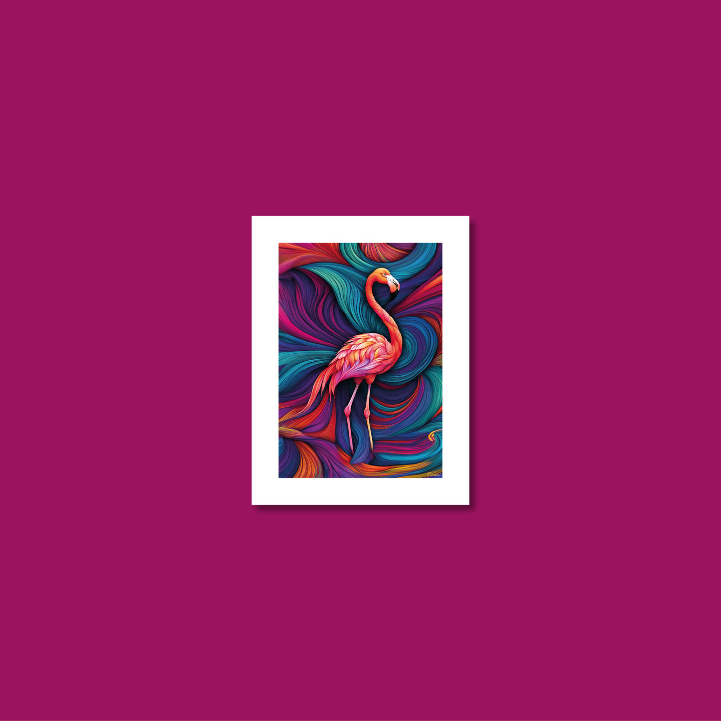 ABSTRACT FLAMINGO **UNFRAMED ART PRINT**