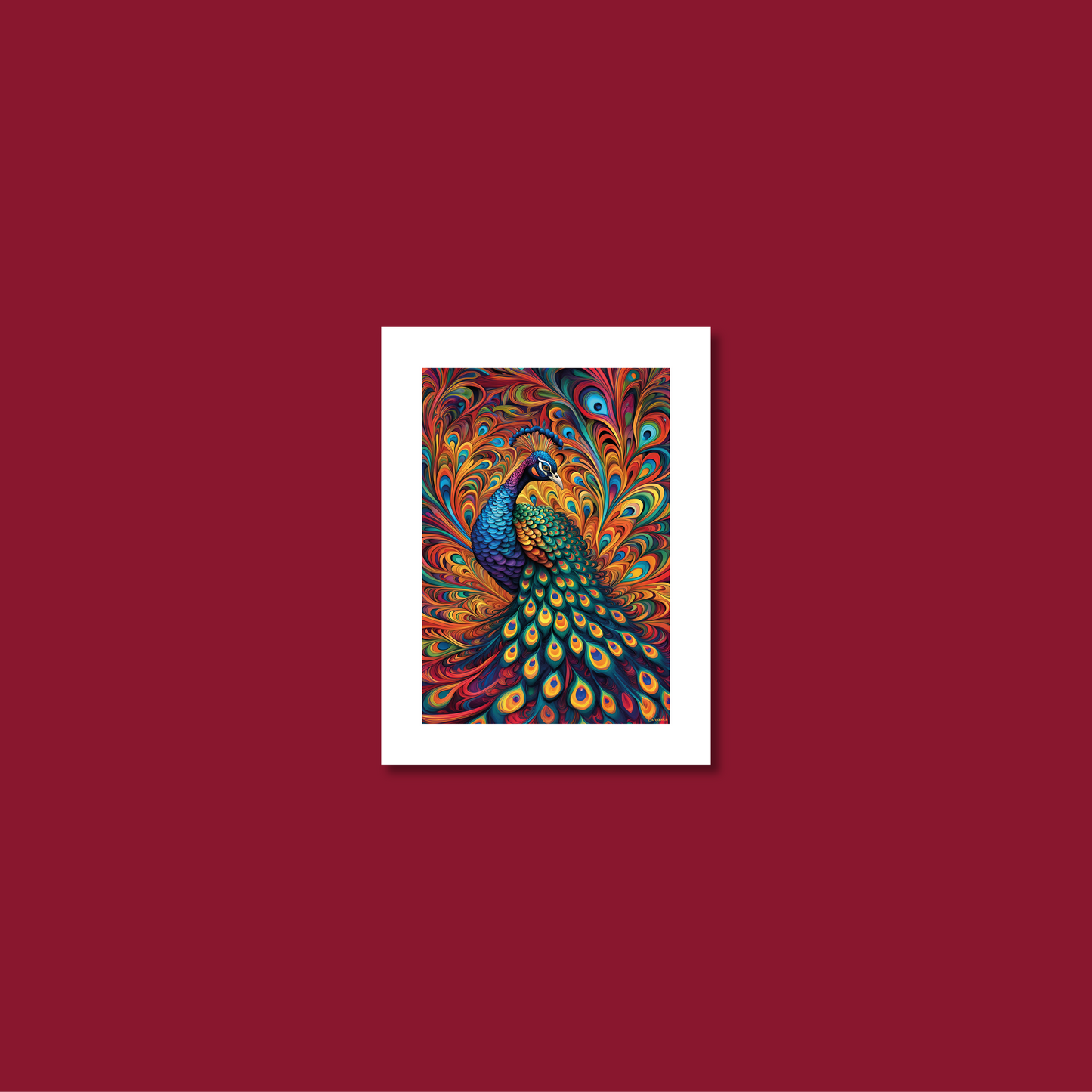 ABSTRACT PEACOCK **UNFRAMED ART PRINT**