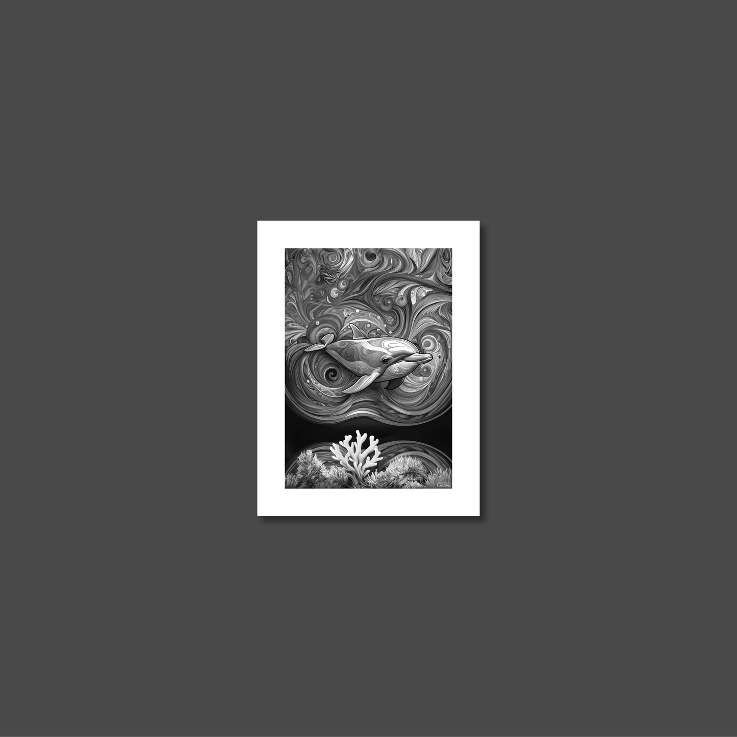 ABSTRACT DOLPHIN **UNFRAMED ART PRINT**
