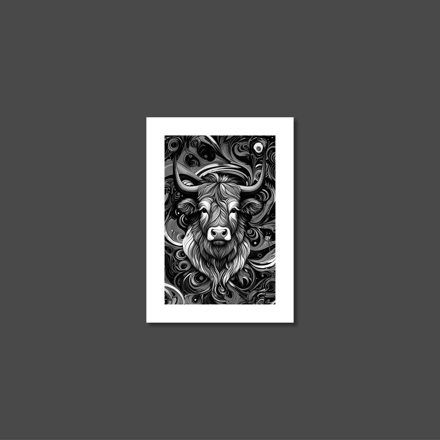 ABSTRACT HIGHLAND CATTLE **UNFRAMED ART PRINT**