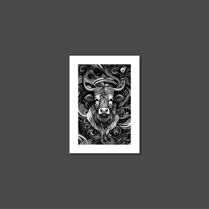 ABSTRACT HIGHLAND CATTLE **UNFRAMED ART PRINT**