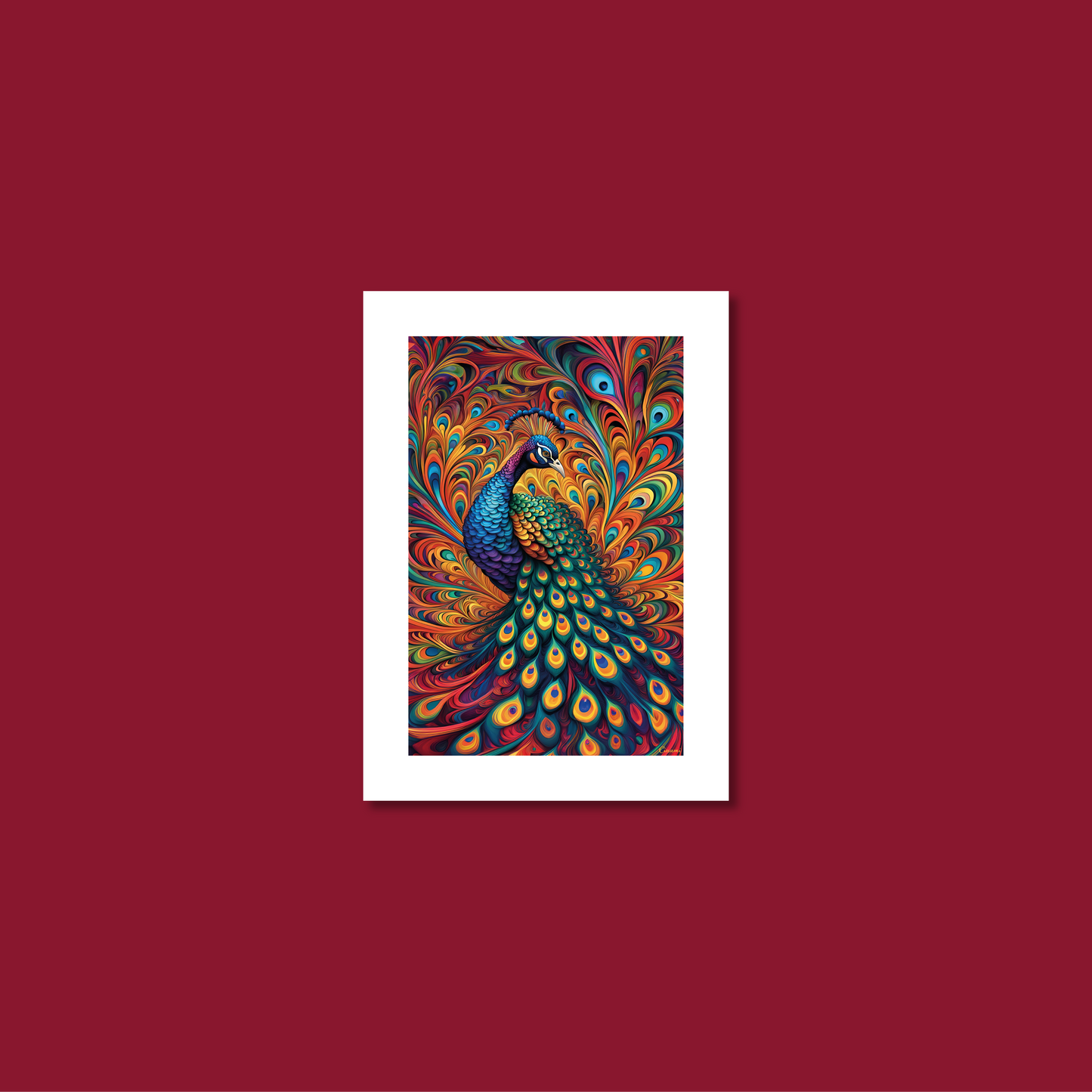 ABSTRACT PEACOCK **UNFRAMED ART PRINT**