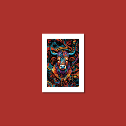 ABSTRACT HIGHLAND CATTLE **UNFRAMED ART PRINT**