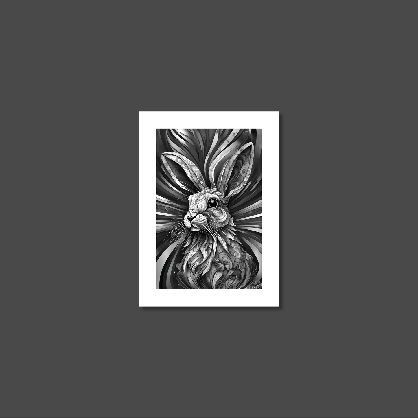 ABSTRACT RABBIT **UNFRAMED ART PRINT**