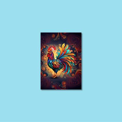 ABSTRACT COCKEREL **UNFRAMED ART PRINT**