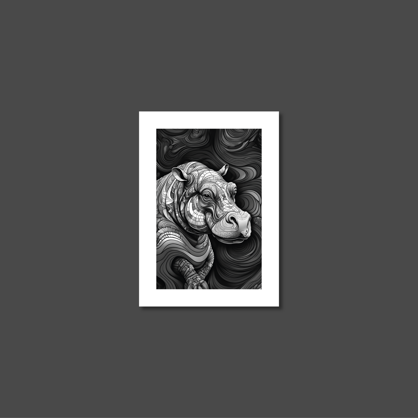 ABSTRACT HIPPO **UNFRAMED ART PRINT**