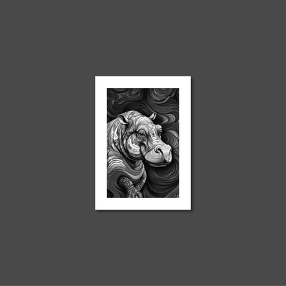 ABSTRACT HIPPO **UNFRAMED ART PRINT**