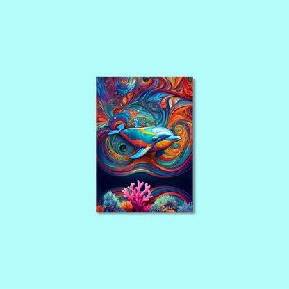ABSTRACT DOLPHIN **UNFRAMED ART PRINT**