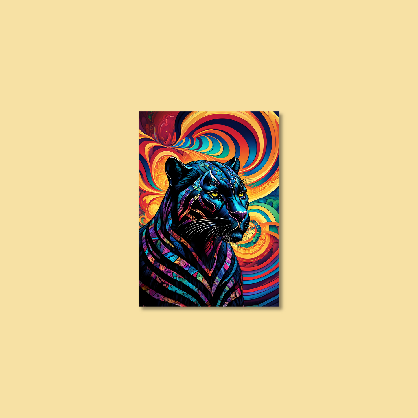 ABSTRACT BLACK PANTHER **UNFRAMED ART PRINT**