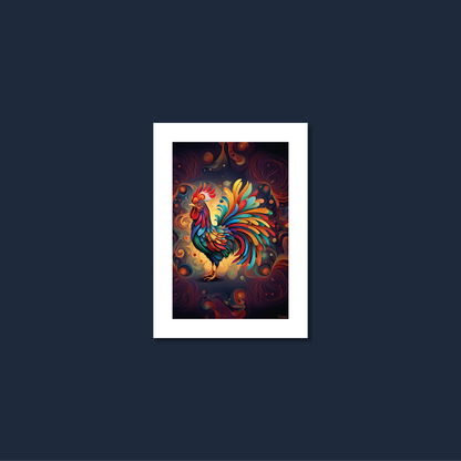 ABSTRACT COCKEREL **UNFRAMED ART PRINT**