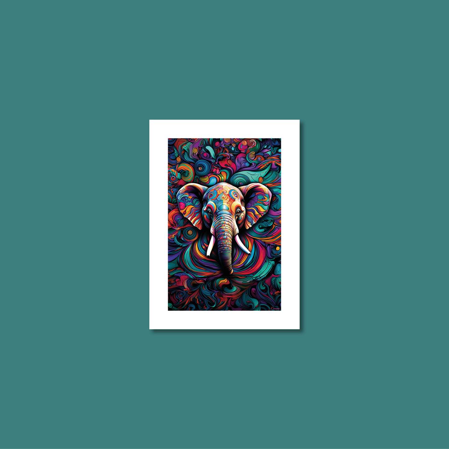 ABSTRACT ELEPHANT **UNFRAMED ART PRINT**