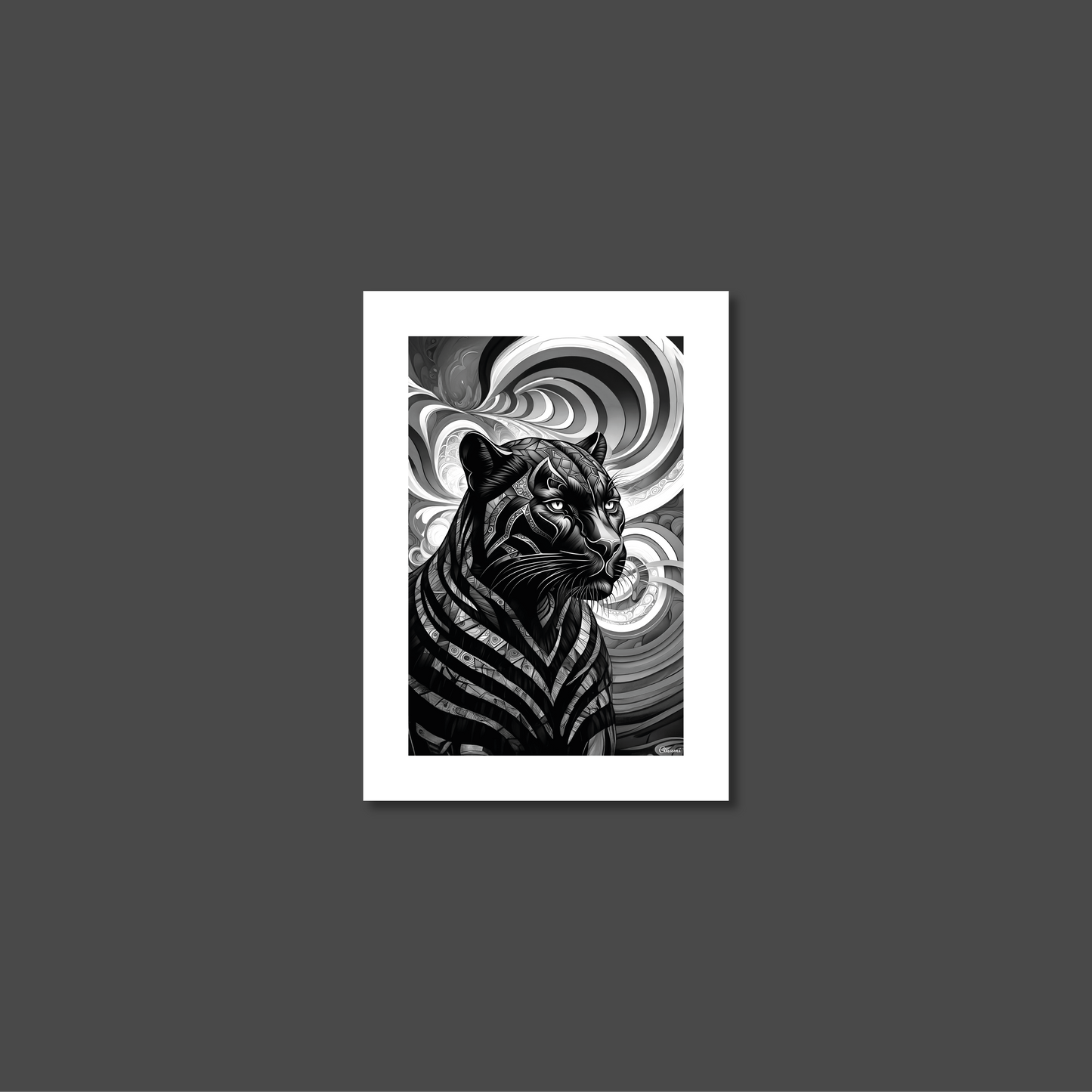 ABSTRACT BLACK PANTHER **UNFRAMED ART PRINT**