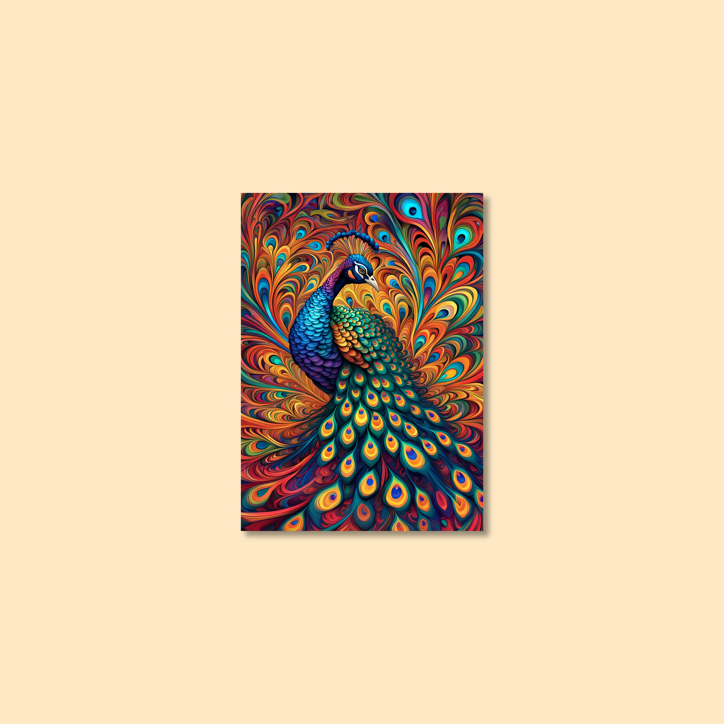 ABSTRACT PEACOCK **UNFRAMED ART PRINT**