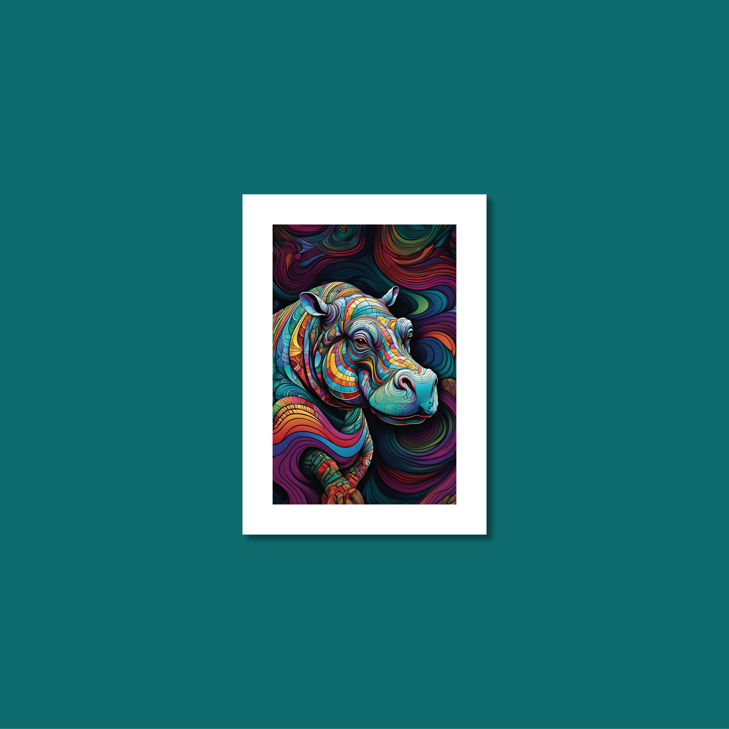 ABSTRACT HIPPO **UNFRAMED ART PRINT**