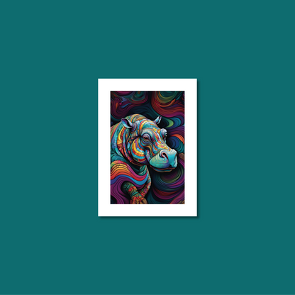 ABSTRACT HIPPO **UNFRAMED ART PRINT**
