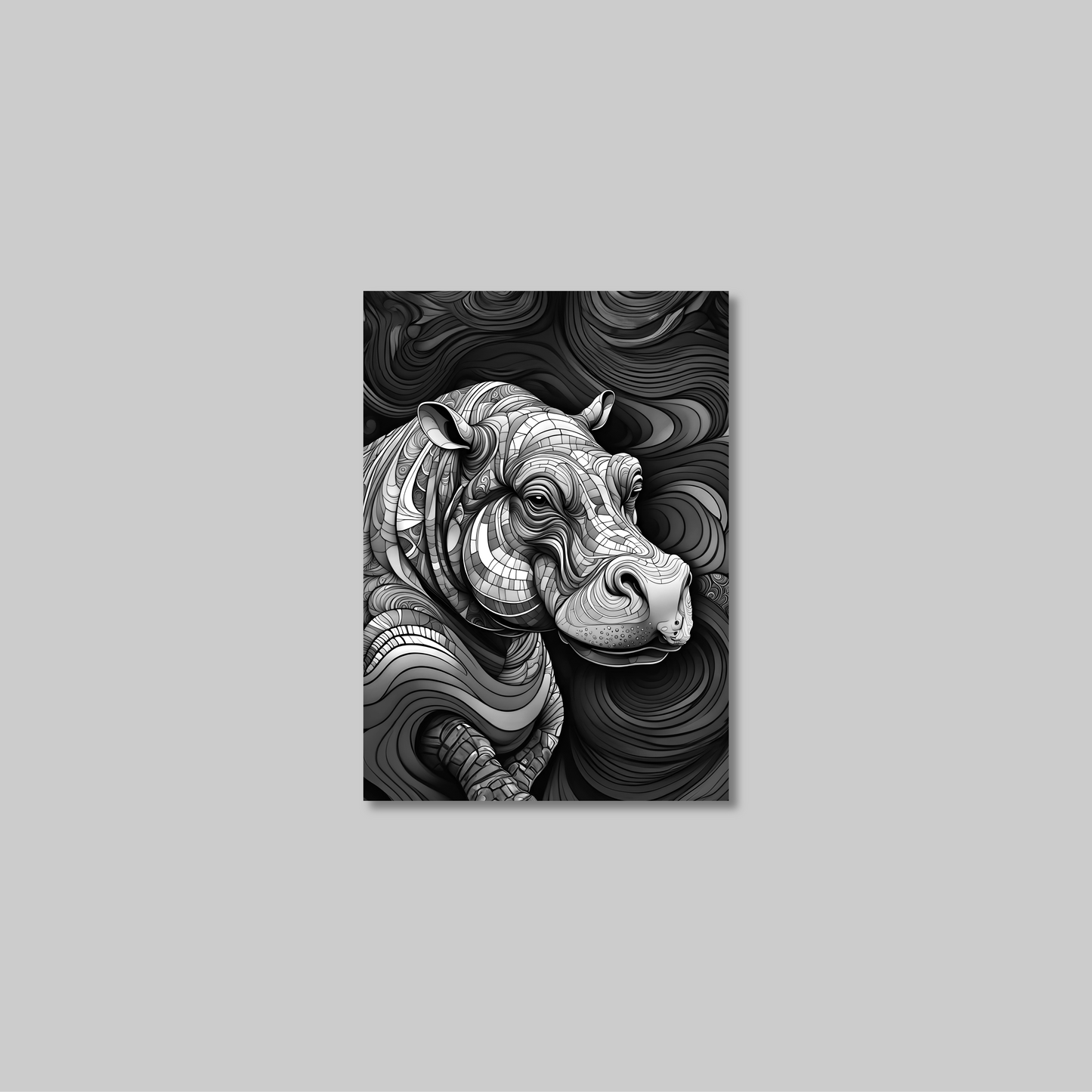 ABSTRACT HIPPO **UNFRAMED ART PRINT**