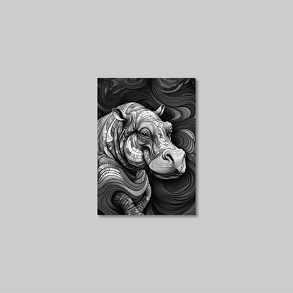 ABSTRACT HIPPO **UNFRAMED ART PRINT**