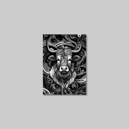 ABSTRACT HIGHLAND CATTLE **UNFRAMED ART PRINT**