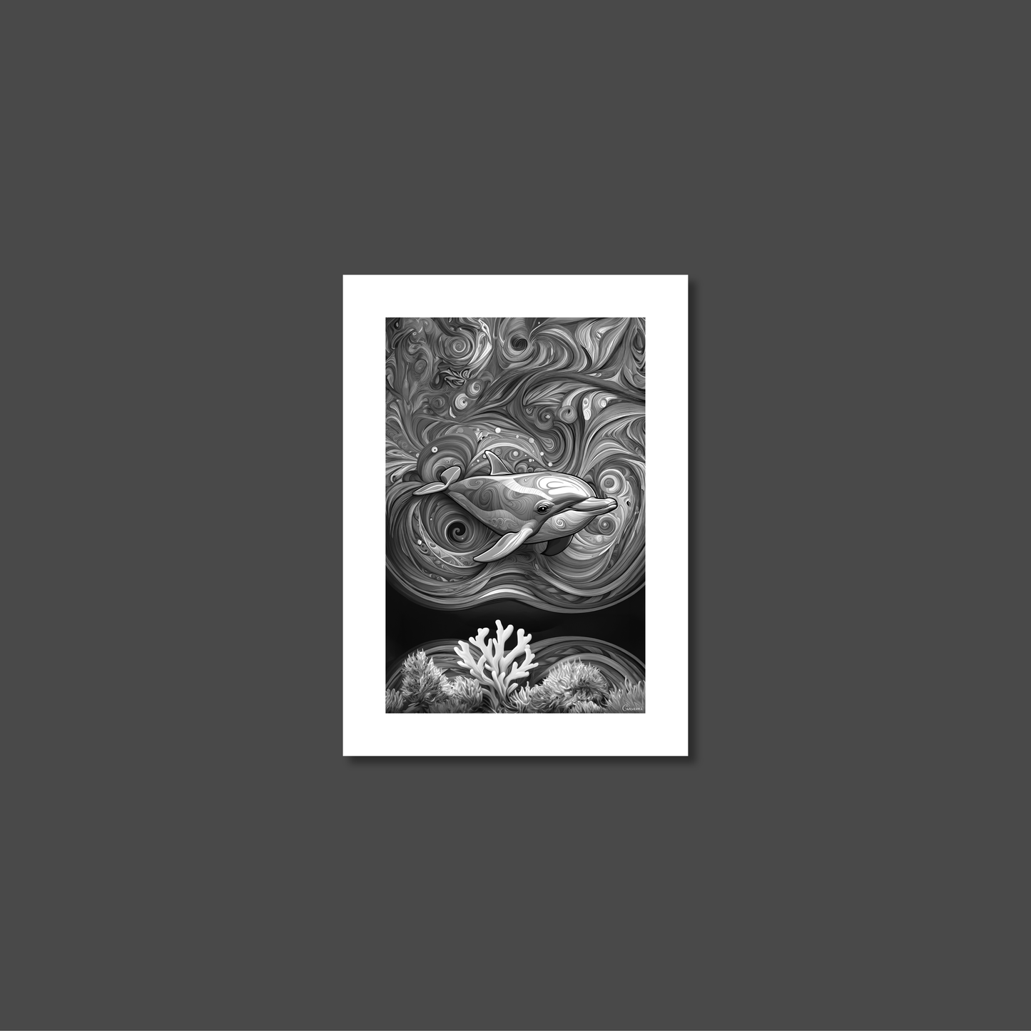ABSTRACT DOLPHIN **UNFRAMED ART PRINT**