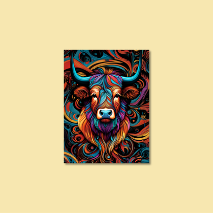 ABSTRACT HIGHLAND CATTLE **UNFRAMED ART PRINT**