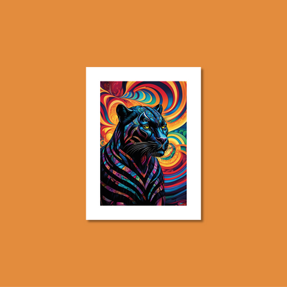 ABSTRACT BLACK PANTHER **UNFRAMED ART PRINT**