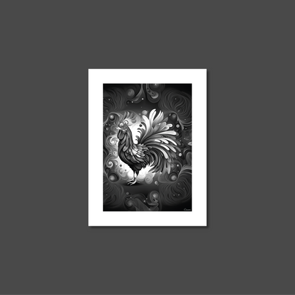 ABSTRACT COCKEREL **UNFRAMED ART PRINT**