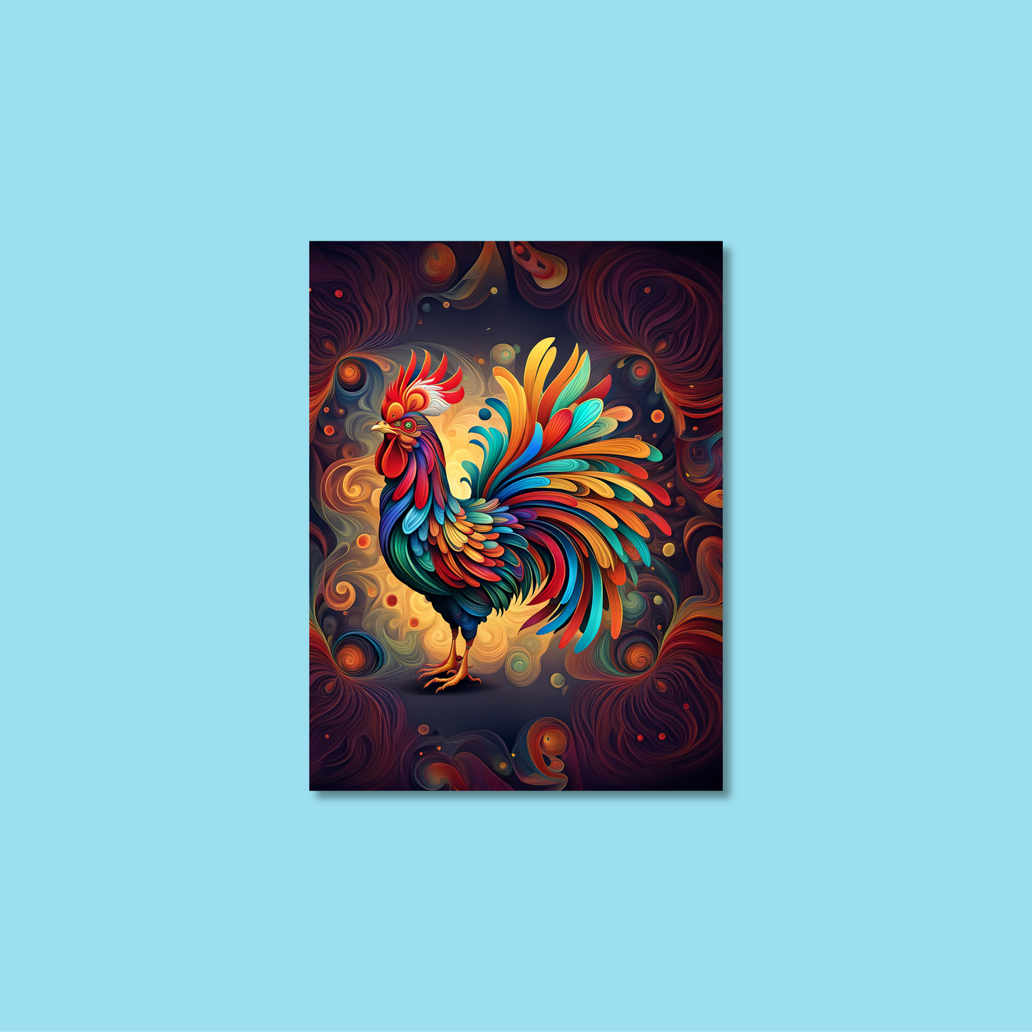 ABSTRACT COCKEREL **UNFRAMED ART PRINT**