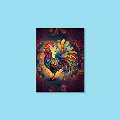 ABSTRACT COCKEREL **UNFRAMED ART PRINT**
