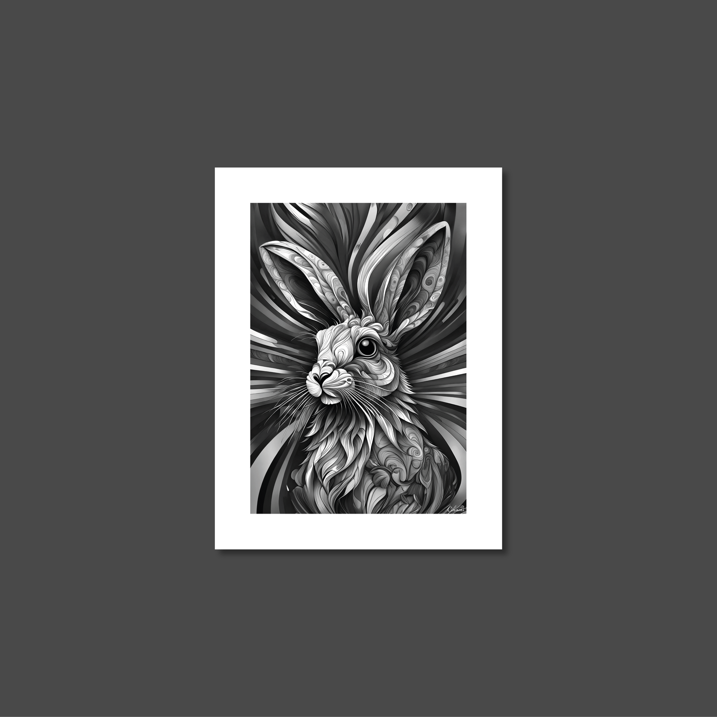 ABSTRACT RABBIT **UNFRAMED ART PRINT**